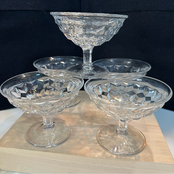 Five Fostoria American Clear Low Sherbet Flared-2056 - Picture 2 of 7